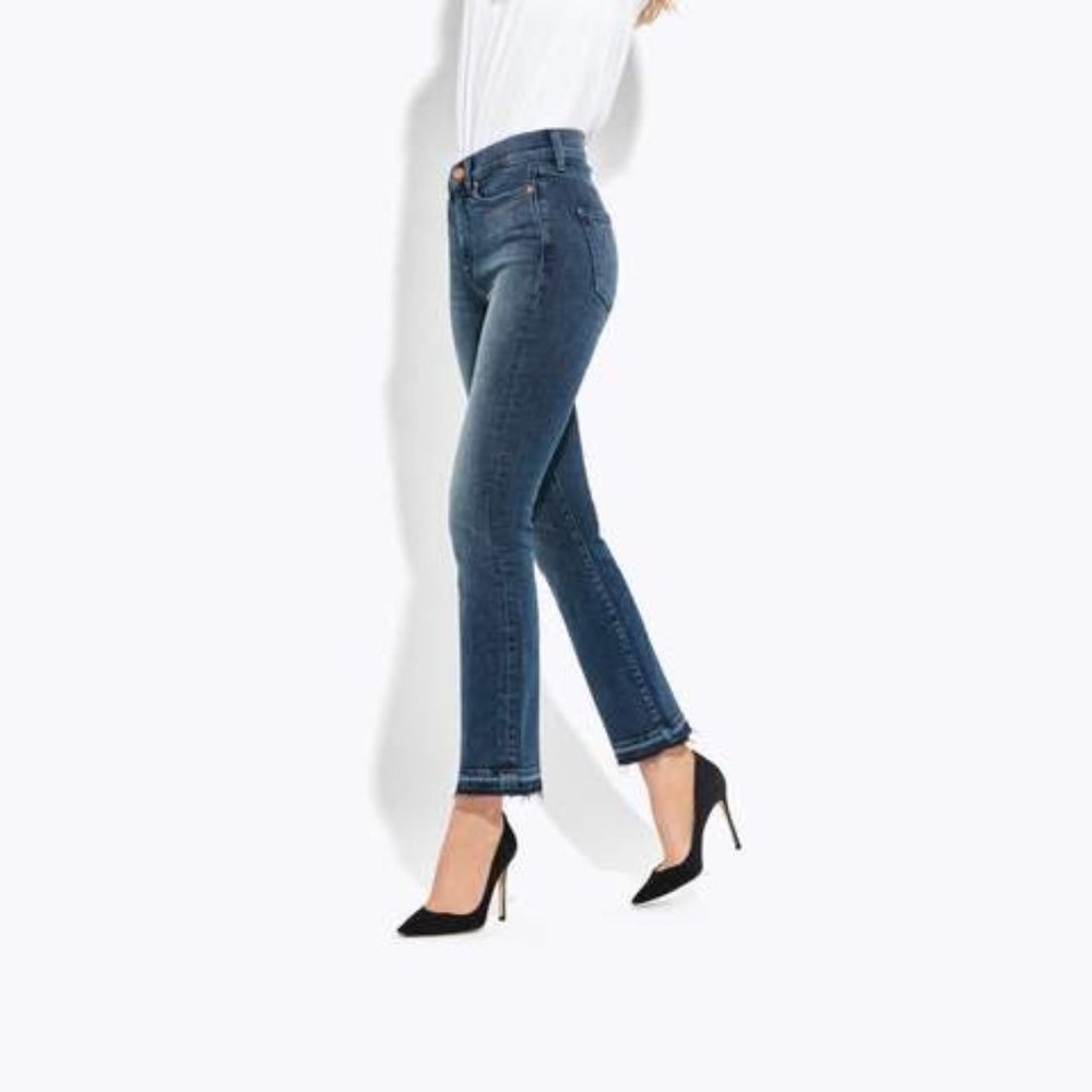 AYR “Superba” High-Rise Crop Mini Bootcut Jeans
